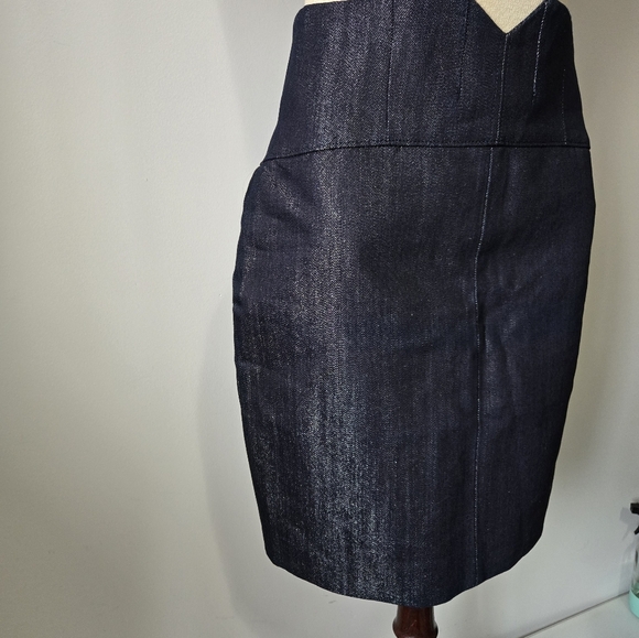 TALULA ARITZIA Silver Indigo Bustier Denim Mini Skirt. Size 6 - Picture 2 of 13